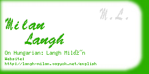 milan langh business card